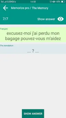 Memorize words android App screenshot 9
